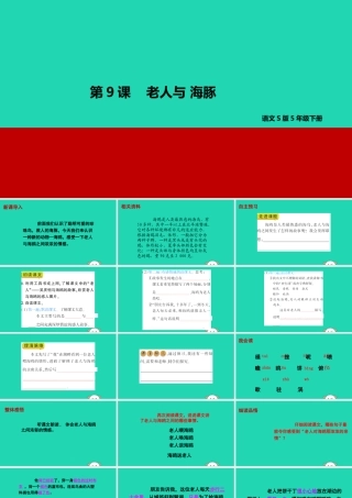 春五年级语文下册 第二单元 9 老人与海鸥教学课件 语文S版-语文S版小学五年级下册语文课件