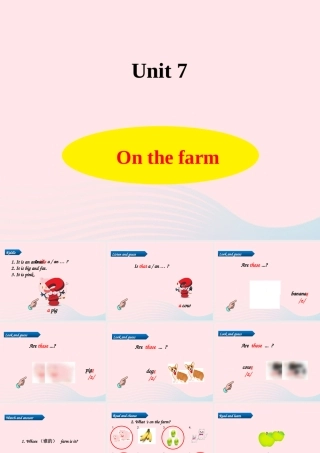 春三年级英语下册 Unit 7 On the farm课件2 （新版）牛津译林版-牛津版小学三年级下册英语课件