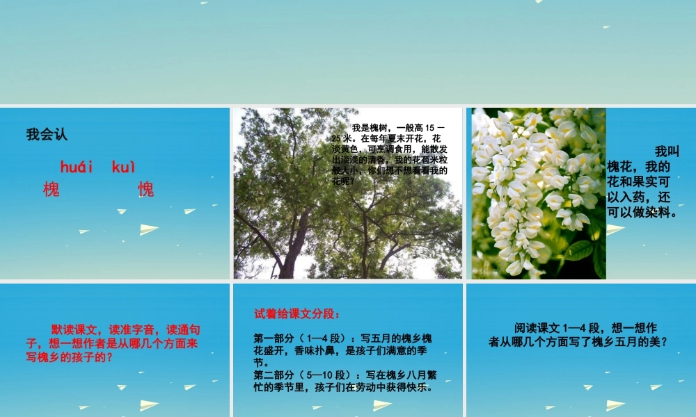 春五年级语文下册 第1课《槐乡的孩子》课件 冀教版-冀教版小学五年级下册语文课件