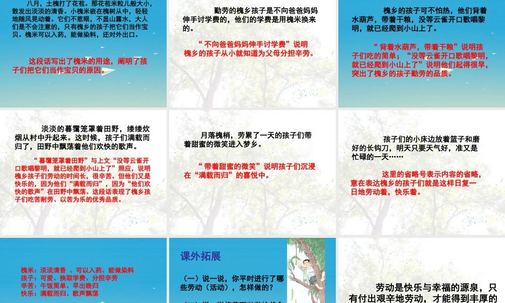 春五年级语文下册 第1课《槐乡的孩子》课件 冀教版-冀教版小学五年级下册语文课件
