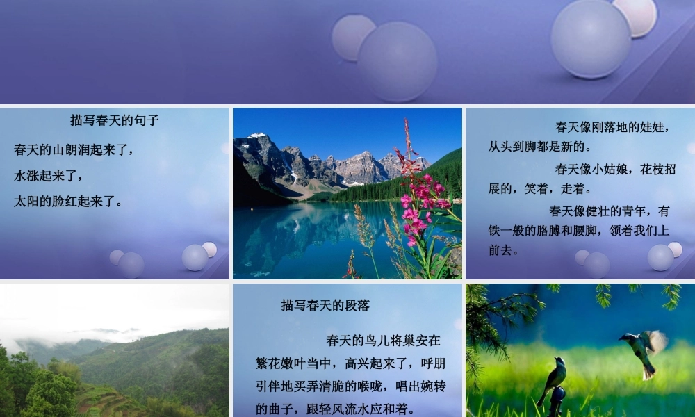 春二年级语文下册 第一单元 第1课《古诗二首》（春游湖）知识拓展“春天”的知识课件 冀教版-冀教版小学二年级下册语文课件