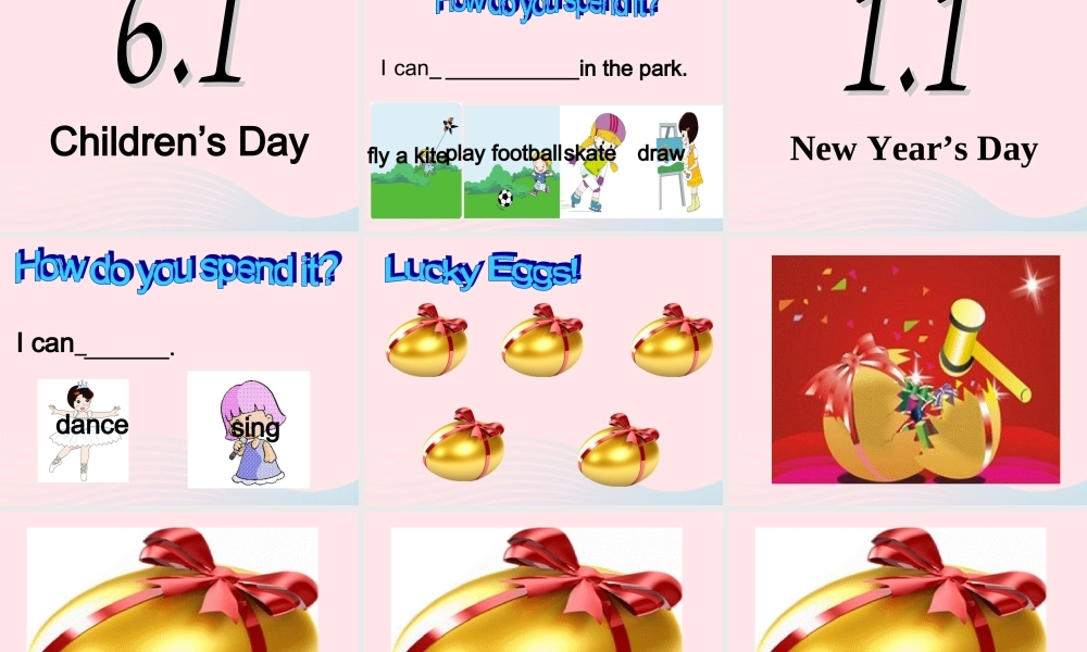 春三年级英语下册 Unit 8 Children's Day课件2 闽教版（三起）-闽教版小学三年级下册英语课件