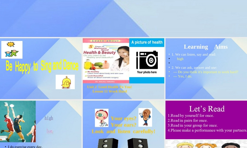 春六年级英语下册 Lesson 11《Work hard》课件2 （新版）冀教版（三起）-（新版）冀教版小学六年级下册英语课件