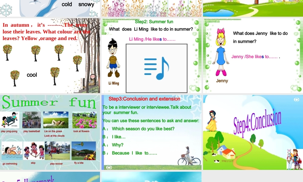 春六年级英语下册 Lesson 13《Summer is coming》课件3 （新版）冀教版（三起）-（新版）冀教版小学六年级下册英语课件