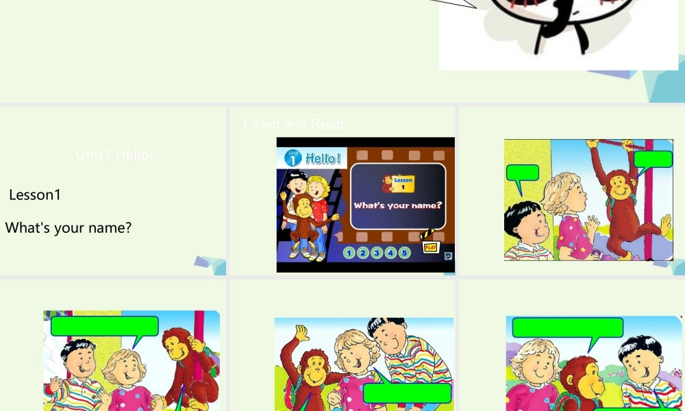 秋三年级英语上册 Unit 1 Lesson 1 What’s your name课件2 北师大版（三起）-北师大版小学三年级上册英语课件