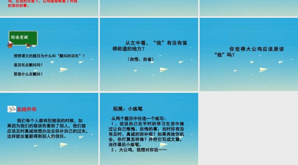 春五年级语文下册 第3课《颤抖的羽毛》课件 冀教版-冀教版小学五年级下册语文课件