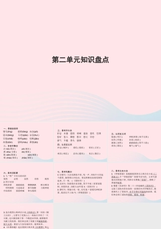 春五年级语文下册 第二单元知识盘点习题课件 新人教版-新人教版小学五年级下册语文课件