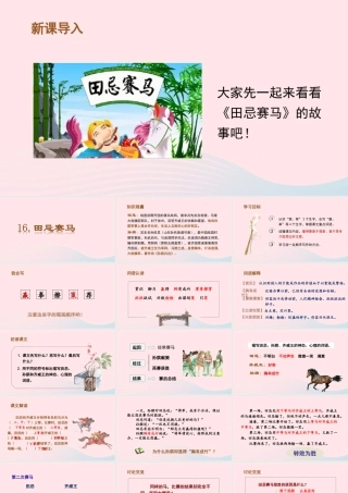 春五年级语文下册 第六单元 16《田忌赛马》课堂教学课件 新人教版-新人教版小学五年级下册语文课件