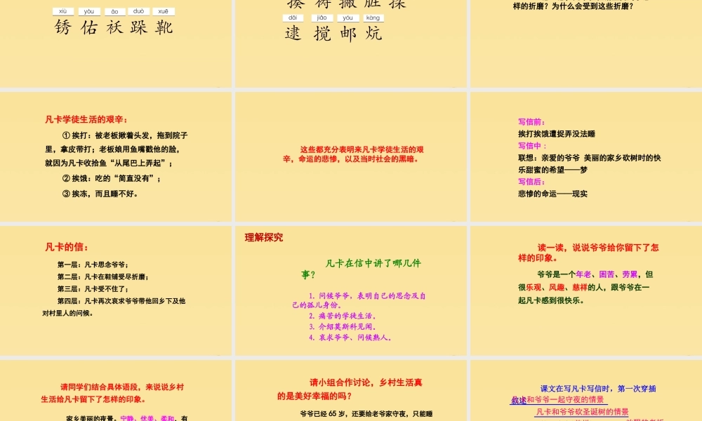 春五年级语文下册 第六单元 27 凡卡教学课件 语文S版-语文S版小学五年级下册语文课件