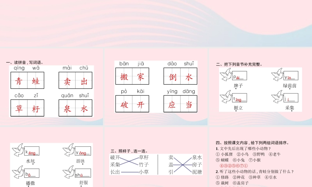 春二年级语文下册 课文6 21青蛙卖泥塘课件 新人教版-新人教版小学二年级下册语文课件