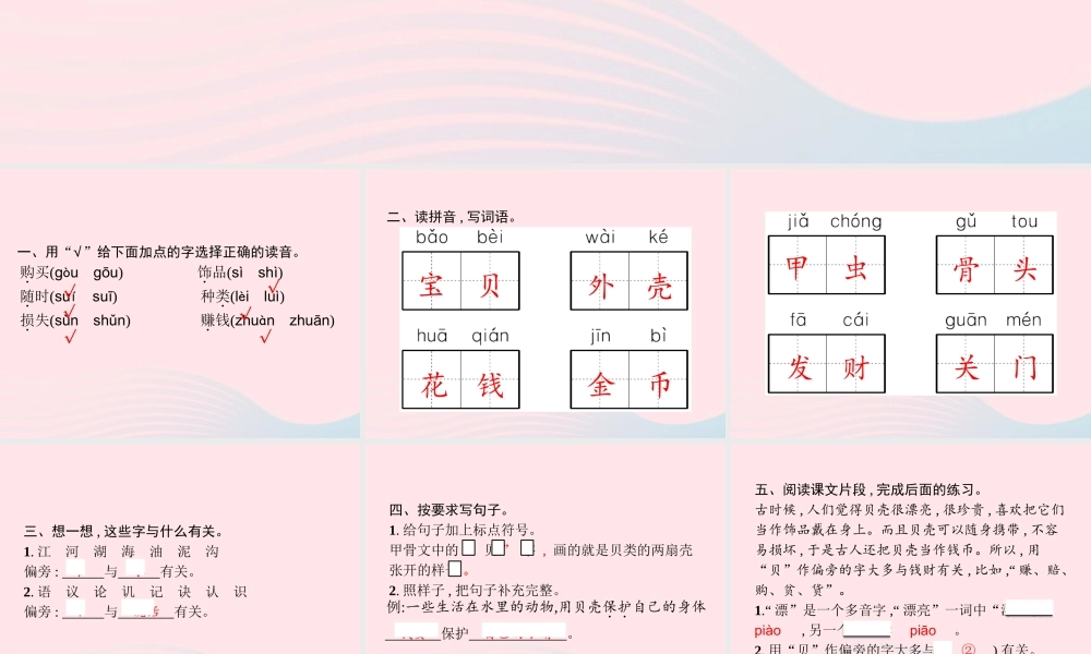 春二年级语文下册 识字 3贝的故事课件 新人教版-新人教版小学二年级下册语文课件