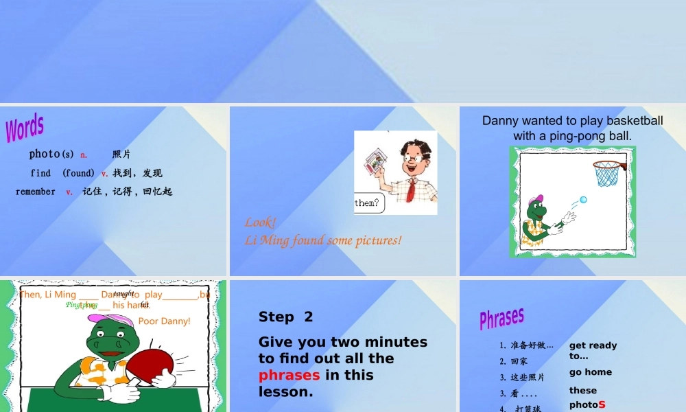 春六年级英语下册 Lesson 20《Looking at photos》课件2 （新版）冀教版（三起）-（新版）冀教版小学六年级下册英语课件