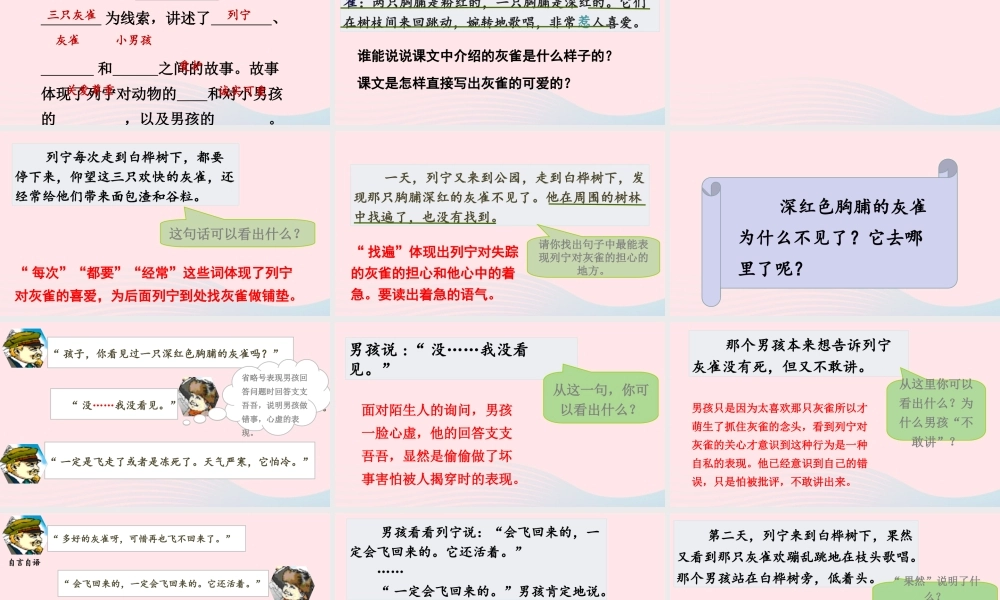 秋三年级语文上册 第八单元 26《灰雀》课堂教学课件 新人教版-新人教版小学三年级上册语文课件