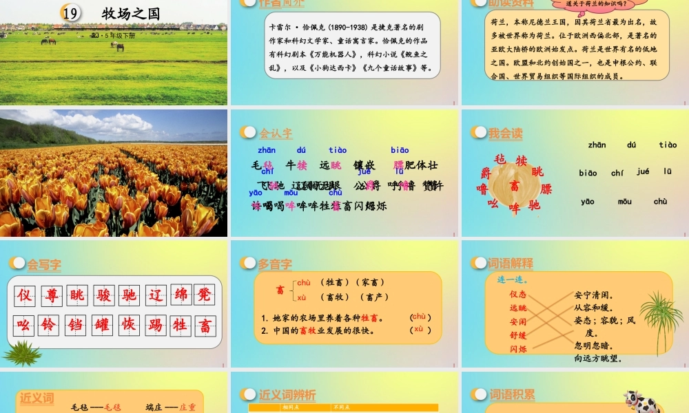 春五年级语文下册 第七单元 第19课 牧场之国教学课件 新人教版-新人教版小学五年级下册语文课件