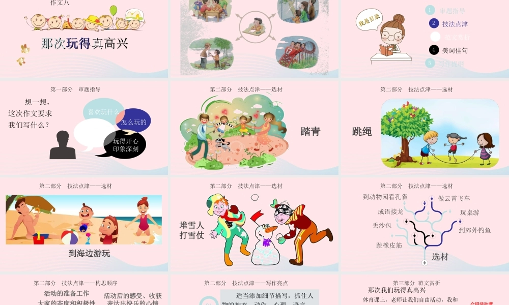 秋三年级语文上册 第八单元 习作八 那次玩得真高兴课堂教学课件1 新人教版-新人教版小学三年级上册语文课件