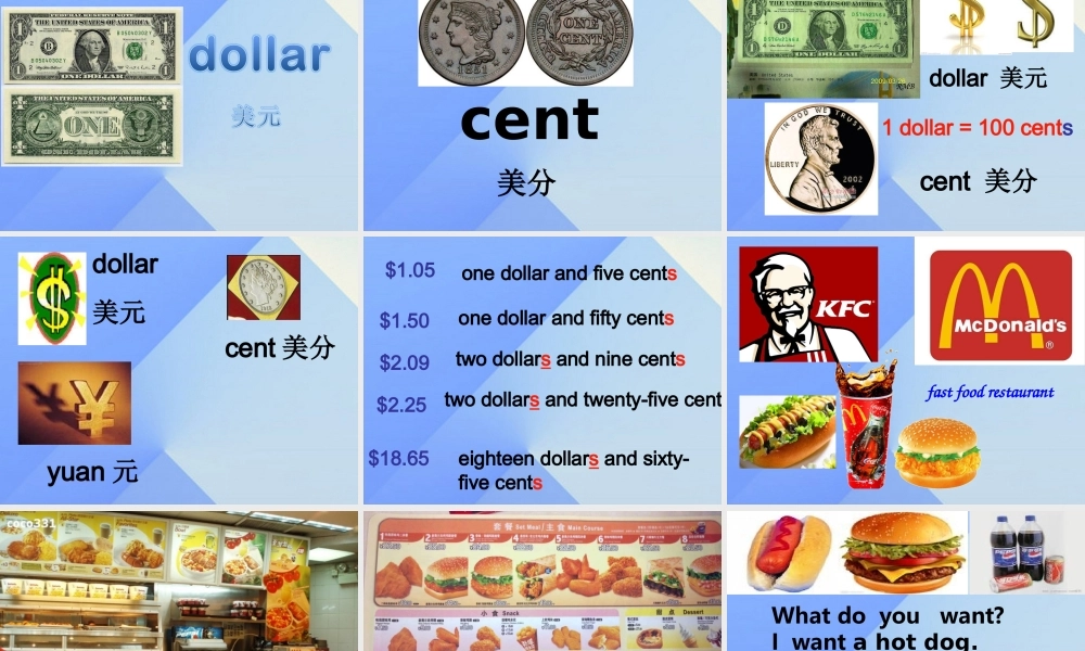 春六年级英语下册 Module 1 Unit 1《I want a hot dog，plaese》课件2 （新版）外研版（一起）-（新版）外研版小学六年级下册英语课件