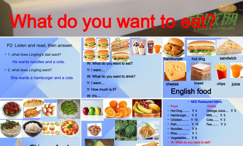 春六年级英语下册 Module 1 Unit 2《What do you want to eat》课件1 （新版）外研版（一起）-（新版）外研版小学六年级下册英语课件