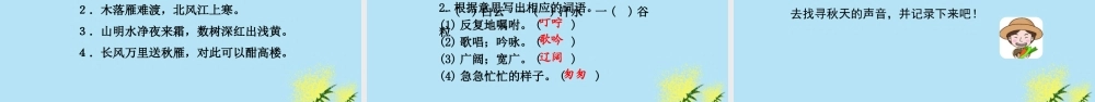 秋三年级语文上册 第二单元 7 听听，秋的声音教学课件 新人教版-新人教版小学三年级上册语文课件