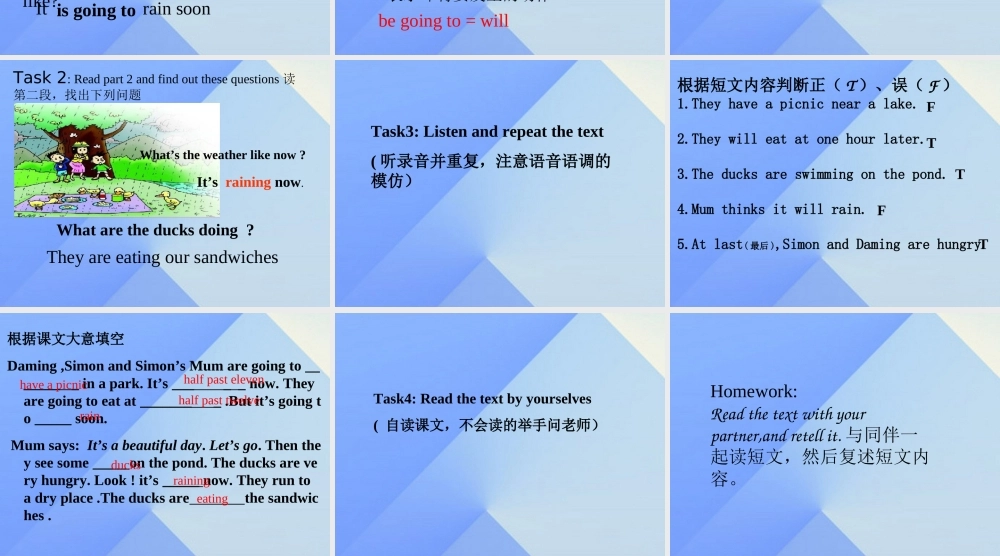 春六年级英语下册 Module 2 Unit 1《When are we going to eat》课件2 （新版）外研版（一起）-（新版）外研版小学六年级下册英语课件