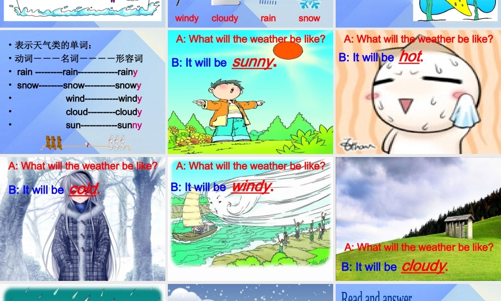 春六年级英语下册 Module 2 Unit 2《It will rain in Beijing》课件3 （新版）外研版（一起）-（新版）外研版小学六年级下册英语课件