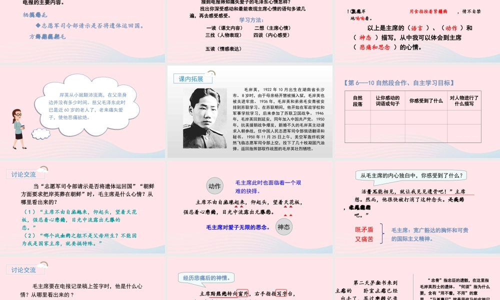 春五年级语文下册 第四单元 10《青山处处埋忠骨》课堂教学课件 新人教版-新人教版小学五年级下册语文课件