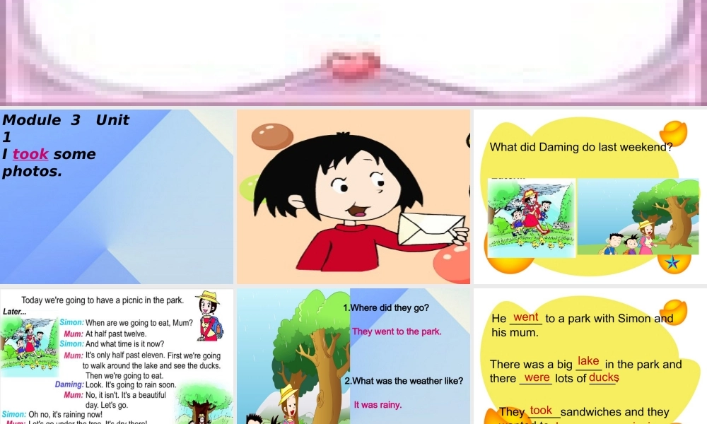 春六年级英语下册 Module 3 Unit 1《I took some photos》课件5 （新版）外研版（一起）-（新版）外研版小学六年级下册英语课件