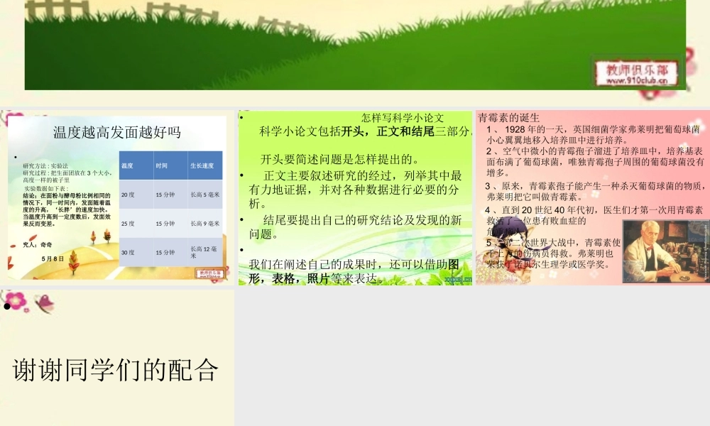 春五年级科学下册 5.4《我研究的微生物》课件 大象版-大象版小学五年级下册自然科学课件