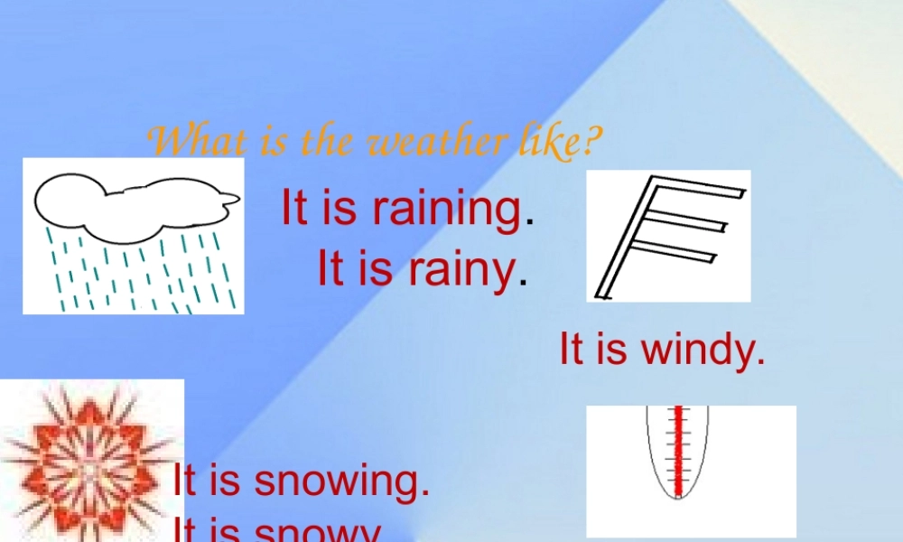 春六年级英语下册 Module 3 Unit 1《The sun is shining》课件3 （新版）外研版（三起）-（新版）外研版小学六年级下册英语课件