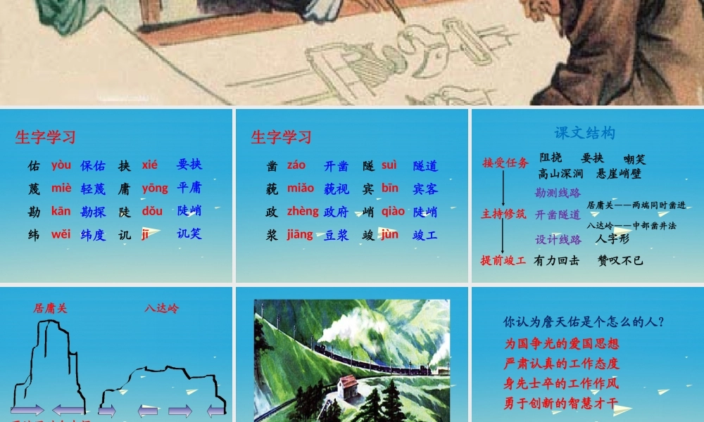 春五年级语文下册 第25课《詹天佑》课件 冀教版-冀教版小学五年级下册语文课件