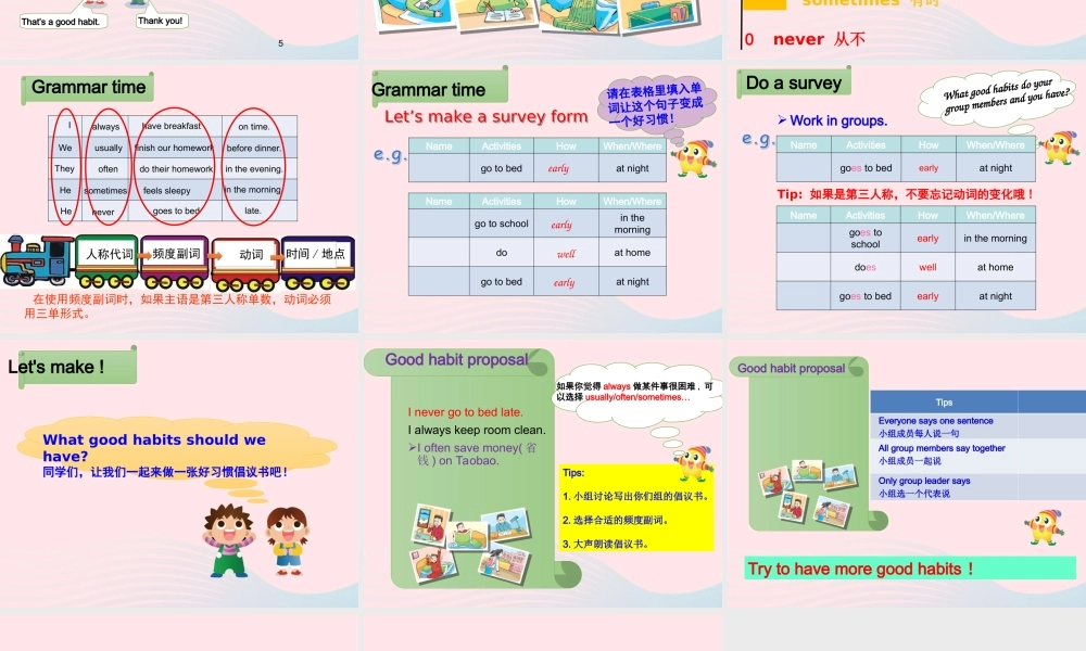 春六年级英语下册 Unit 2 Good habits（Grammar time Fun time）课件 （新版）牛津译林版-牛津版小学六年级下册英语课件