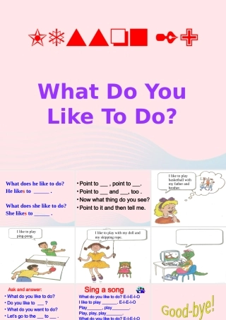 春四年级英语下册 Unit 3 All about Me Lesson 17 What Do You Like to Do课件2 冀教版（三起）-冀教版小学四年级下册英语课件