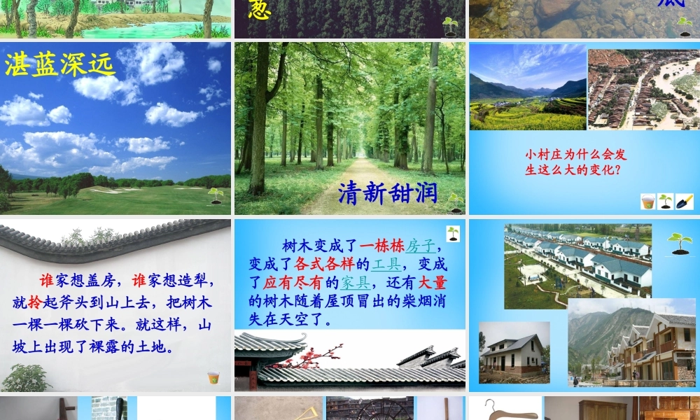 秋三年级语文上册《一个小村庄的故事》课件2 沪教版-沪教版小学三年级上册语文课件