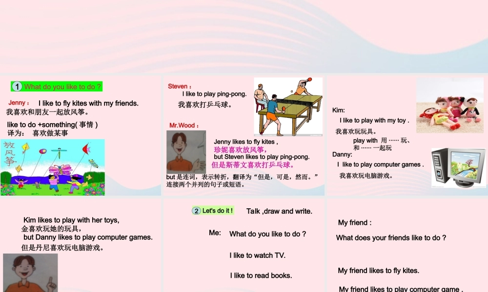 春四年级英语下册 Unit 3 All about Me Lesson 17 What Do You Like to Do课件3 冀教版（三起）-冀教版小学四年级下册英语课件