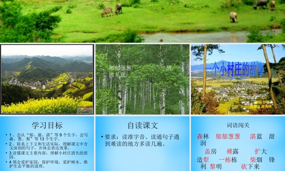 秋三年级语文上册《一个小村庄的故事》课件5 沪教版-沪教版小学三年级上册语文课件