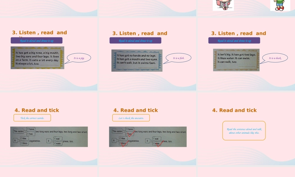 春四年级英语下册 Unit 3 Animals第2课时课件 剑桥版-人教版小学四年级下册英语课件