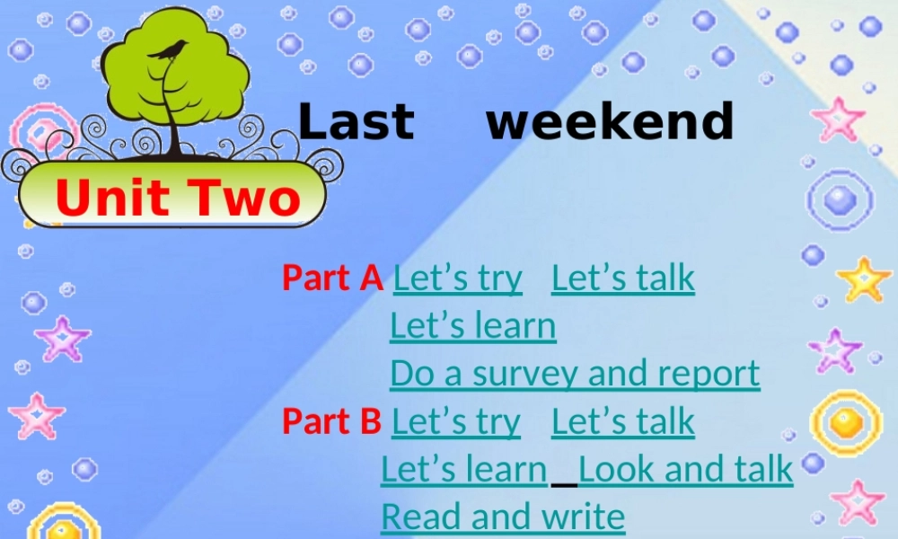 春六年级英语下册 Unit 2《Last Weekend》课件1 人教PEP版-人教PEP小学六年级下册英语课件