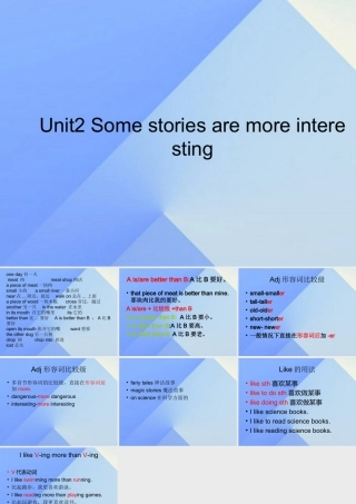 春六年级英语下册 Unit 2《Some stories are more interesting》课件4 （新版）湘少版-湘少版小学六年级下册英语课件