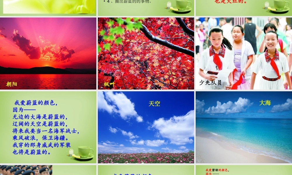 秋三年级语文上册《爱什么颜色》课件2 北师大版-北师大版小学三年级上册语文课件