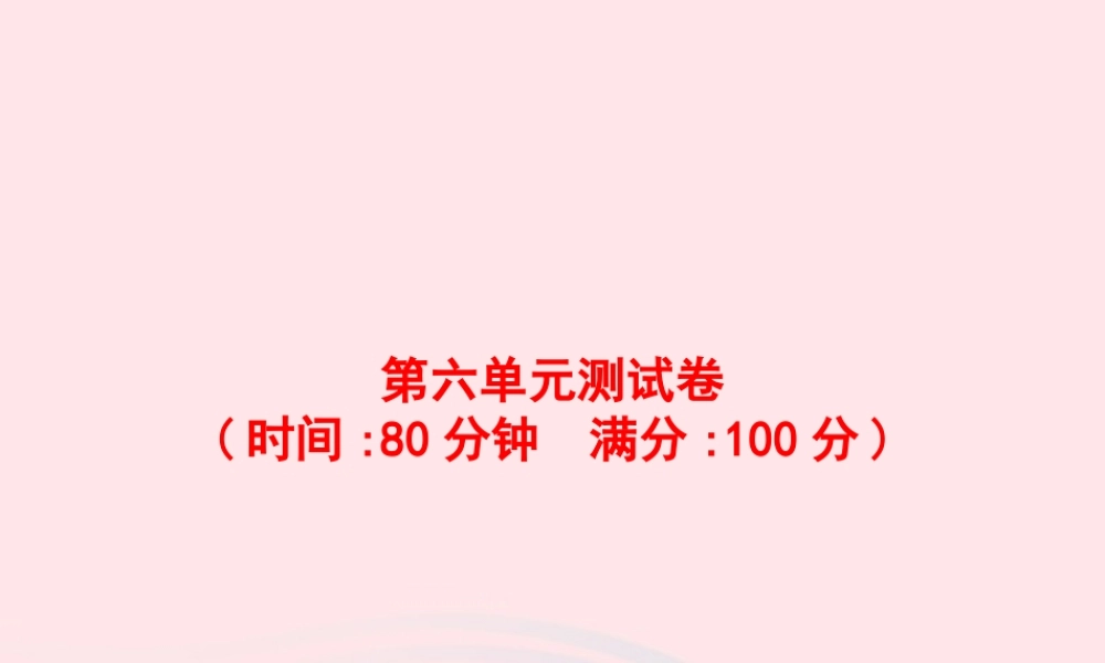 春六年级语文下册 第六单元测试卷课件 新人教版-新人教版小学六年级下册语文课件