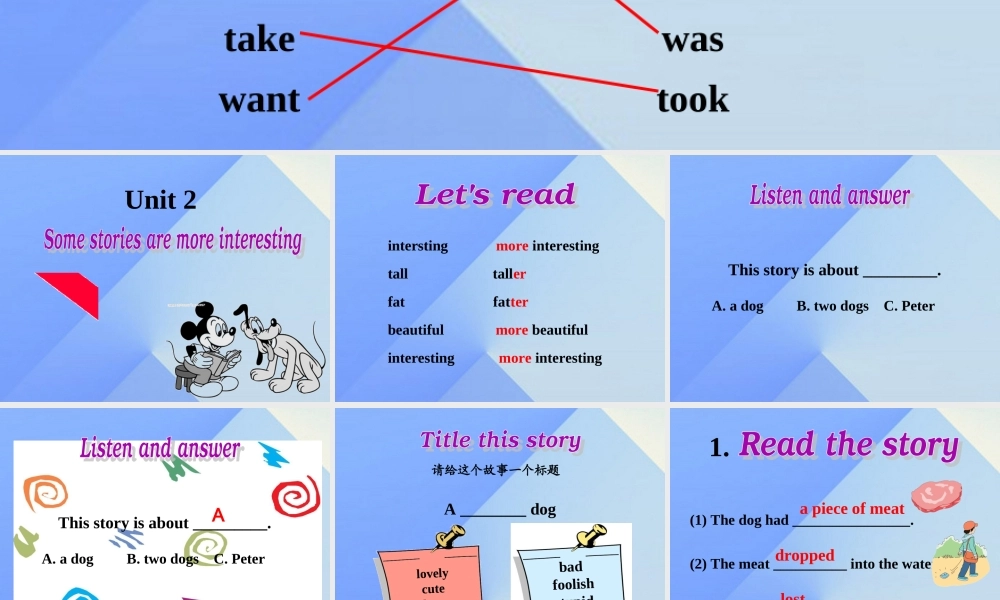 春六年级英语下册 Unit 2《Some stories are more interesting》课件7 （新版）湘少版-湘少版小学六年级下册英语课件