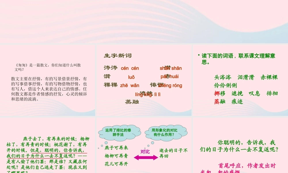 春六年级语文下册 第三单元 8匆匆课件 新人教版-新人教版小学六年级下册语文课件