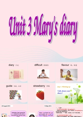春六年级英语下册 Unit 3 mary's diary课件1 剑桥版-人教版小学六年级下册英语课件