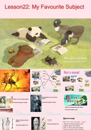 春四年级英语下册 Unit 4 My Favourites Lesson 22 My Favourite Subject课件 冀教版（三起）-冀教版小学四年级下册英语课件