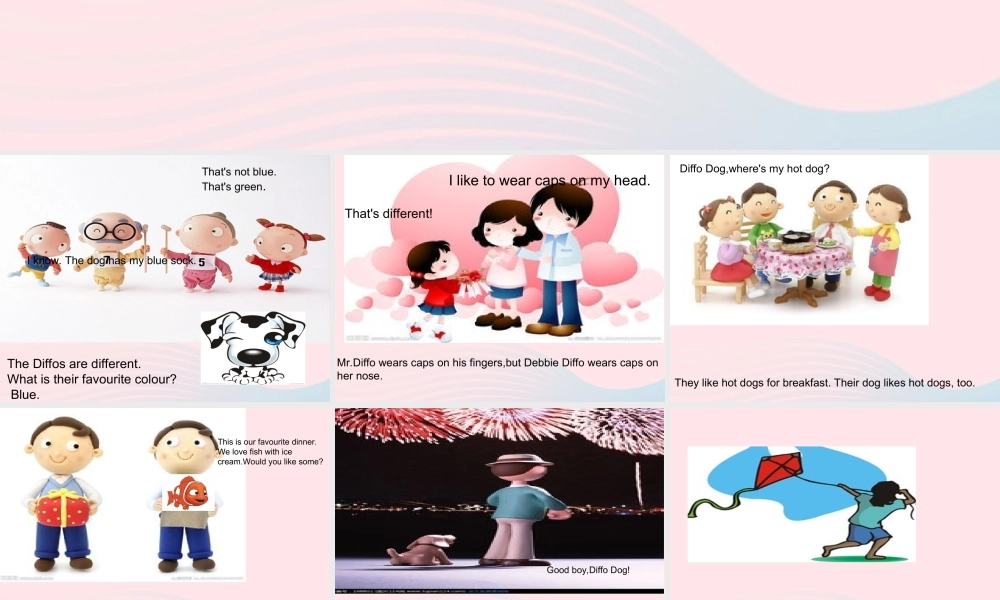 春四年级英语下册 Unit 4 My Favourites Lesson 24 The Diffos课件 冀教版（三起）-冀教版小学四年级下册英语课件