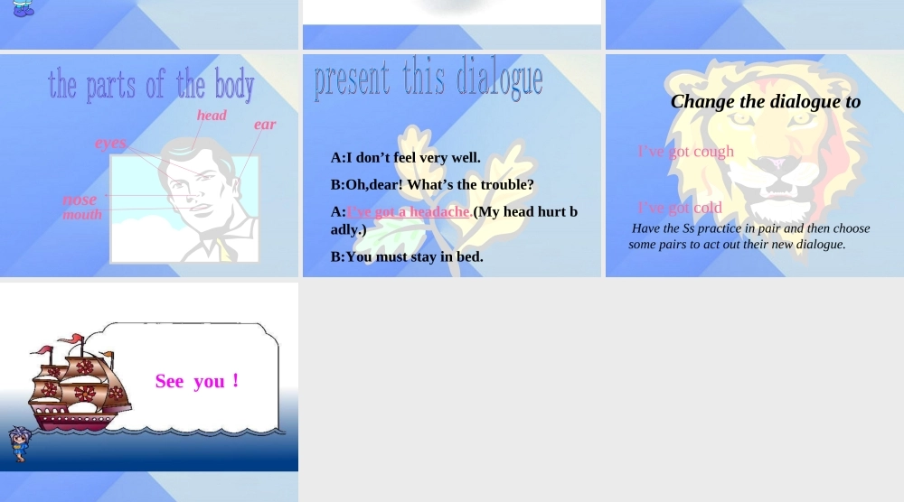 春六年级英语下册 Unit 3《Seeing a doctor》（Part A）课件1 （新版）闽教版-闽教版小学六年级下册英语课件