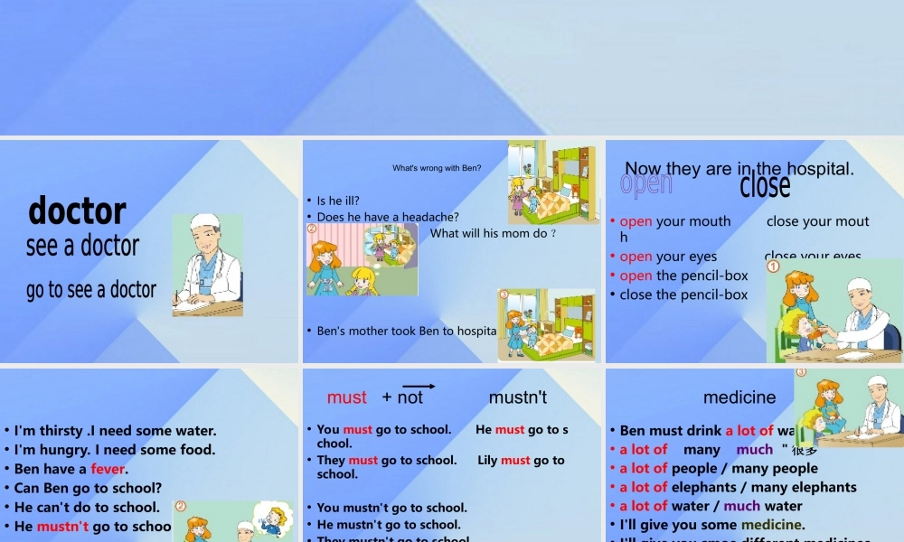 春六年级英语下册 Unit 3《Seeing a doctor》（Part B）课件2 （新版）闽教版-闽教版小学六年级下册英语课件