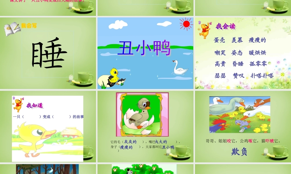 秋三年级语文上册《丑小鸭》课件1 北师大版-北师大版小学三年级上册语文课件