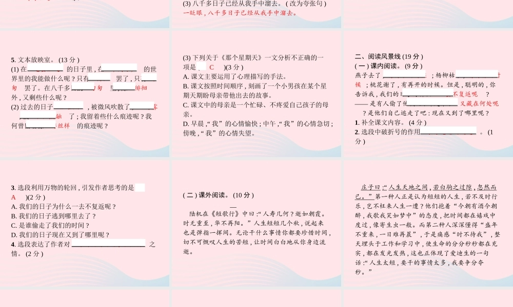 春六年级语文下册 第三单元测试卷课件 新人教版-新人教版小学六年级下册语文课件