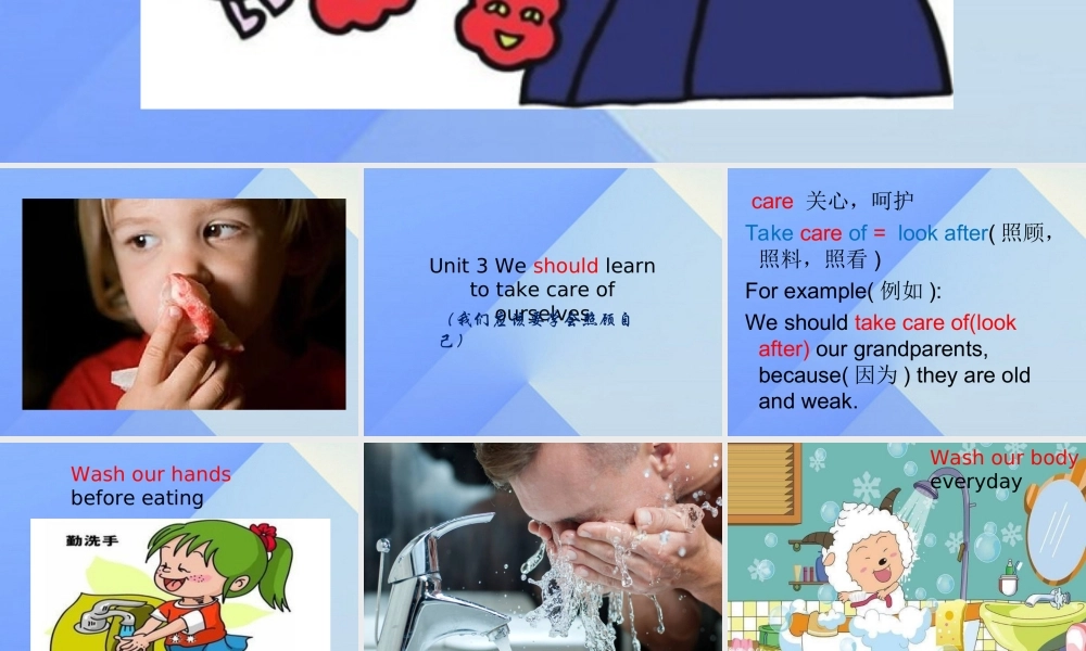 春六年级英语下册 Unit 3《We should learn to take care of ourselves》课件7 （新版）湘少版-湘少版小学六年级下册英语课件