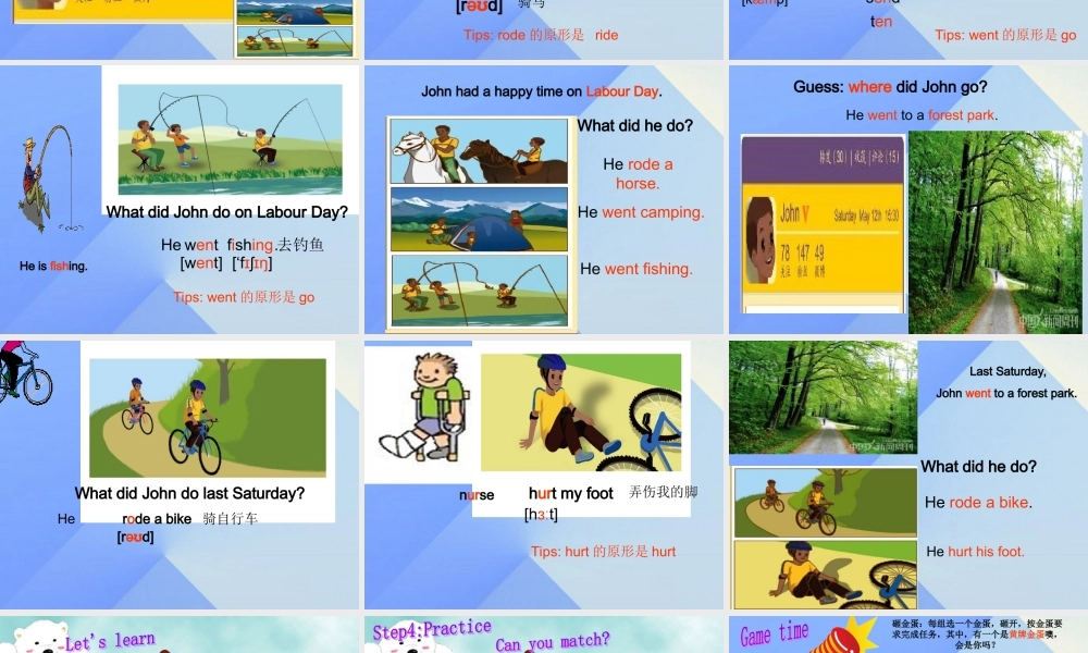 春六年级英语下册 Unit 3《Where did you go》（Part A）课件1 人教PEP版-人教PEP小学六年级下册英语课件